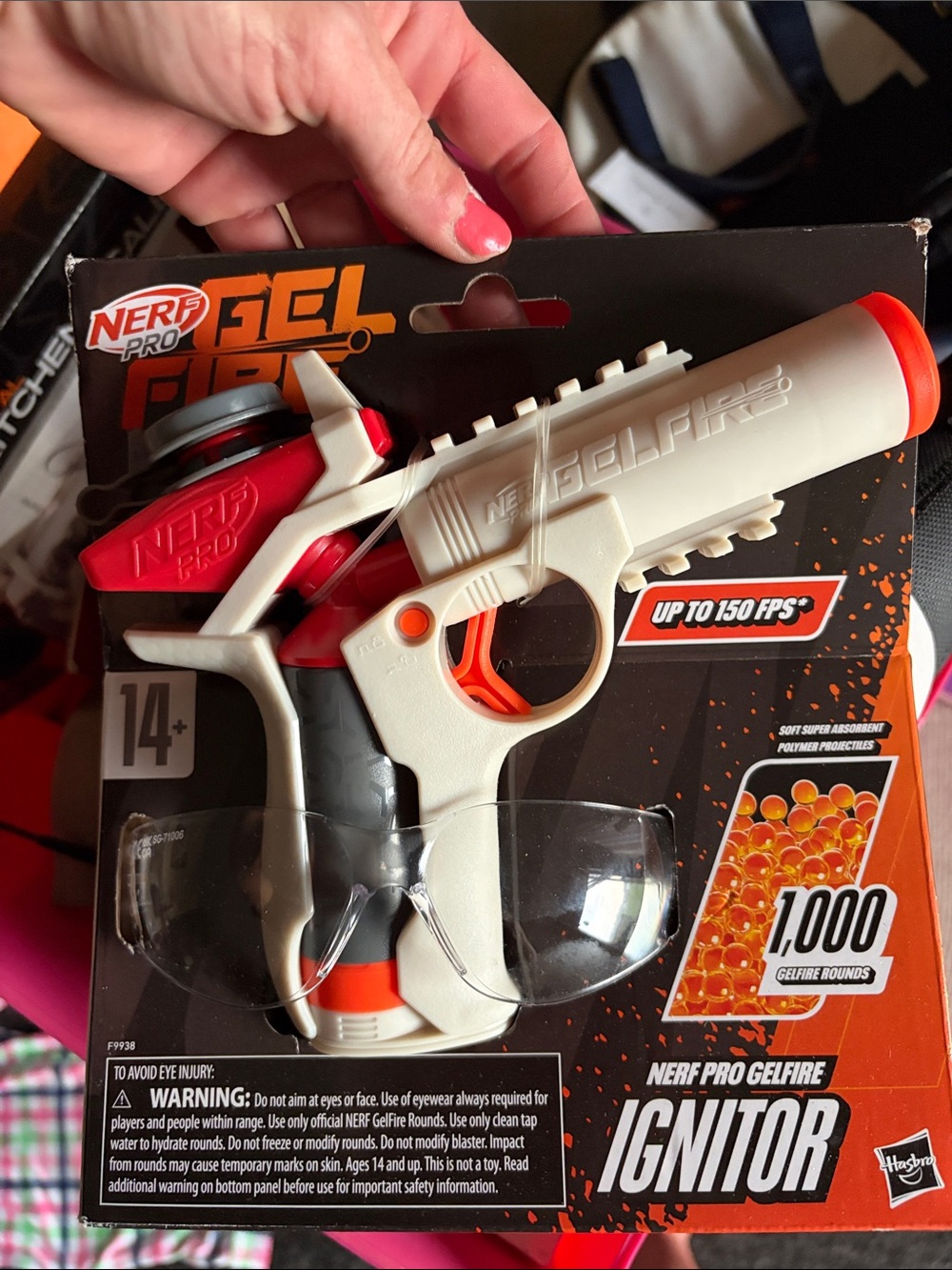 Nerf Pro GelFire Ignitor Blaster - White & Red with Orange Accents